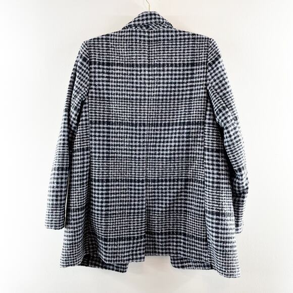 Old Navy Soft Brushed Oversized Single Breasted Plaid Blazer Jacket Gray Small - Picture 6 of 9